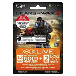 Gears of War 3 Gold card